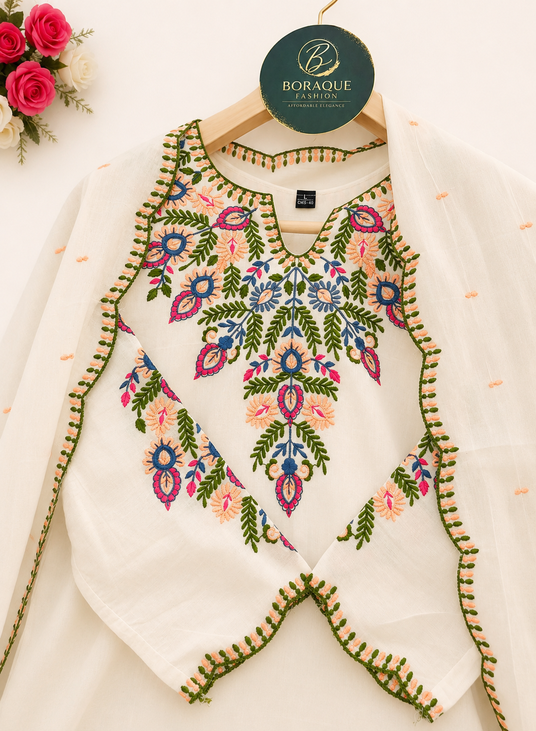 Off white Embroided suit