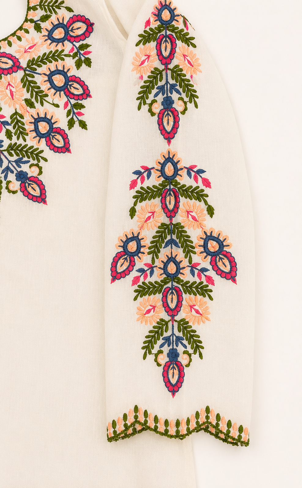 Off white Embroided suit